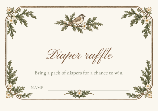 Diaper Raffle Cards reduced actual template preview