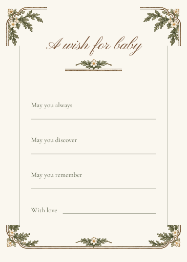 Wishes Keepsake reduced actual template preview
