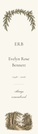 Bookmark Keepsake reduced actual template preview
