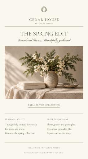 Email Newsletter reduced actual template preview